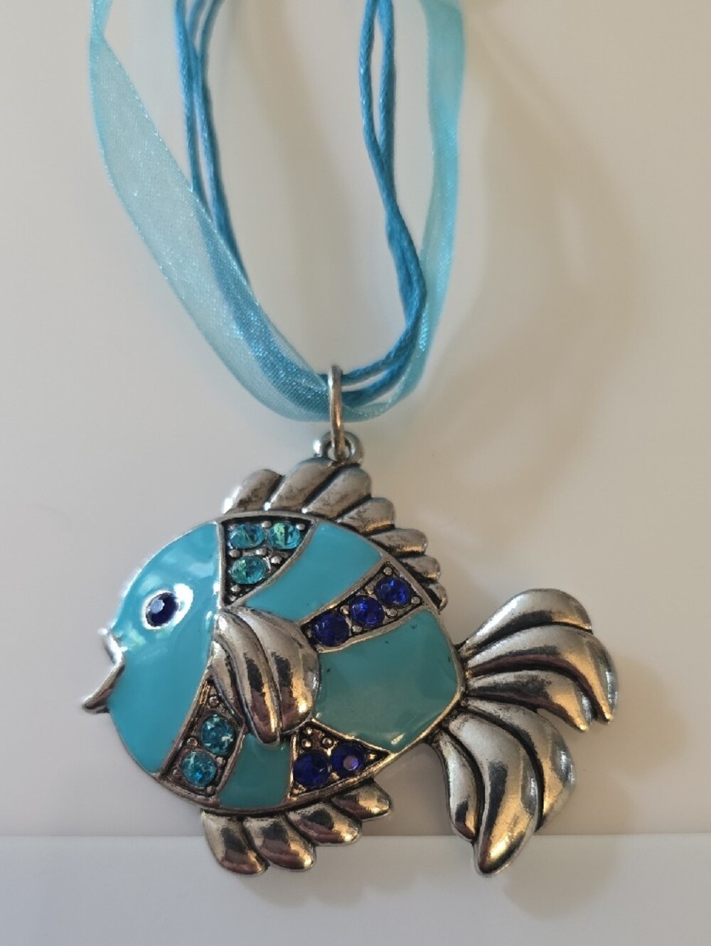 Blue Fish Pendant Necklace - Picture 2 of 6